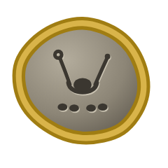A sealed stone with a gold rim.