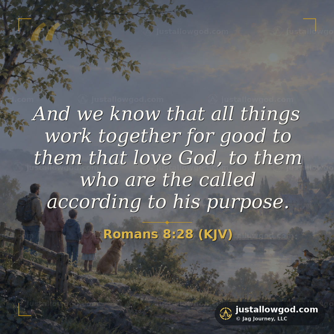 &ldquo;And we know that all things work together for good to them that love God, to them who are the called according to his purpose.&rdquo; Romans 8:28 (KJV)