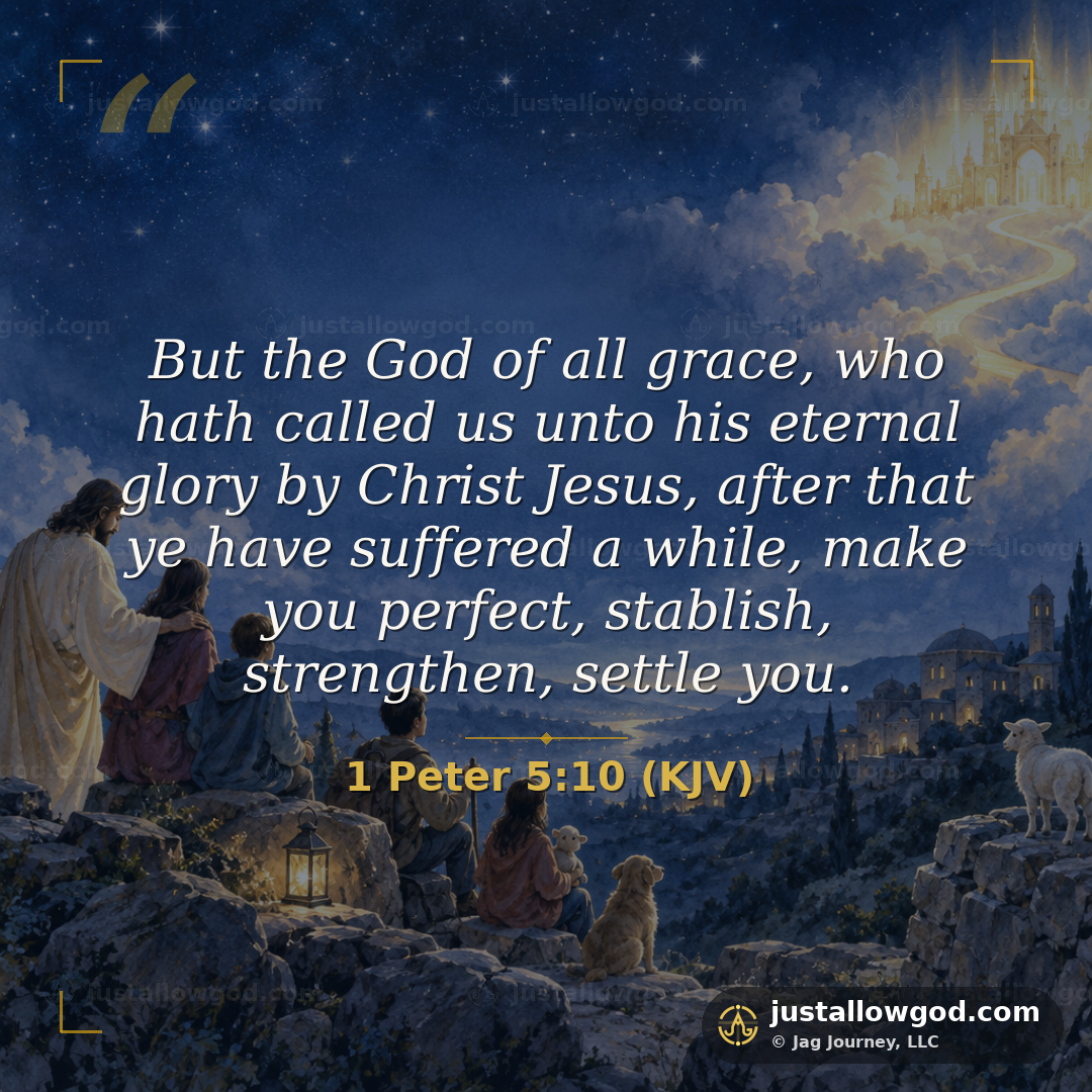&ldquo;But the God of all grace, who hath called us unto his eternal glory by Christ Jesus, after that ye have suffered a while, make you perfect, stablish, strengthen, settle you.&rdquo; 1 Peter 5:10 (KJV)