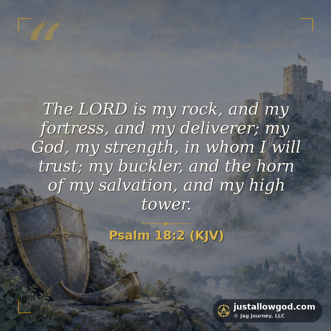 &ldquo;The LORD is my rock, and my fortress, and my deliverer; my God, my strength, in whom I will trust; my buckler, and the horn of my salvation, and my high tower.&rdquo; Psalm 18:2 (KJV)